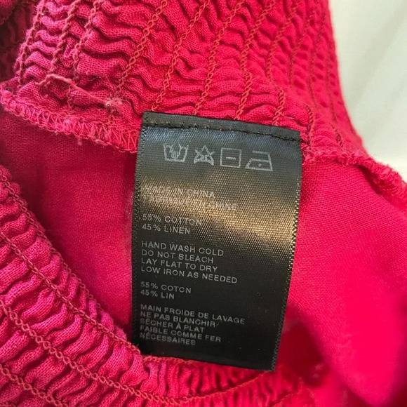 Maeve Pink Smocked Peplum Ruffle Tank Top - Picture 9 of 10